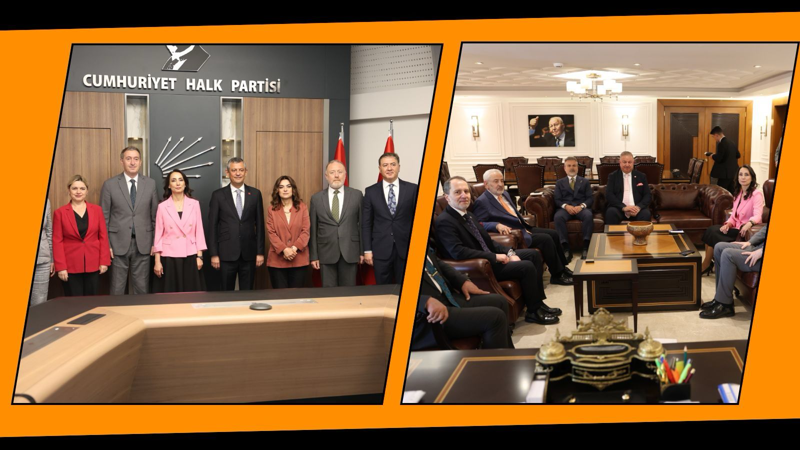 DEM Parti, CHP ve YRP’yi ziyaret etti. Görüşme sonrası CHP Genel Başkanı Özel “Meclis komisyonu önerisinin sahibiyiz” dedi. DEM Parti ise “TBMM çatısı altında barış ve çözüm adımları ele alındı” açıklamasını yaptı.