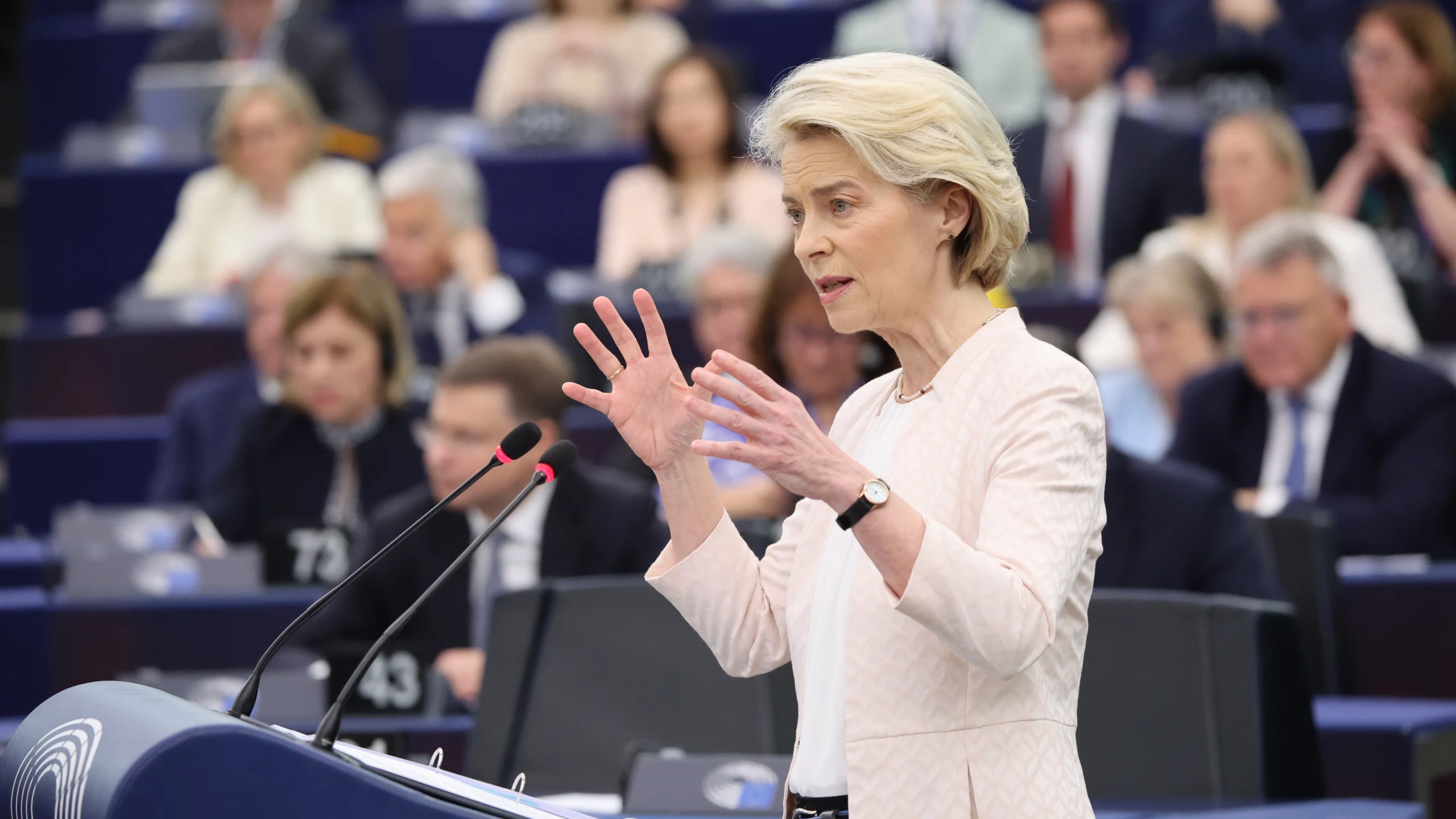Ursula von der Leyen, ''Uzun süredir güvendiğimiz uluslararası düzen artık bir düzensizlik ortamına dönüştü” diyerek,  Avrupa'nın bağımsız güvenliğini sağlayacak yeni bir "Avrupa Barışı" vizyonu çağrısında bulundu.