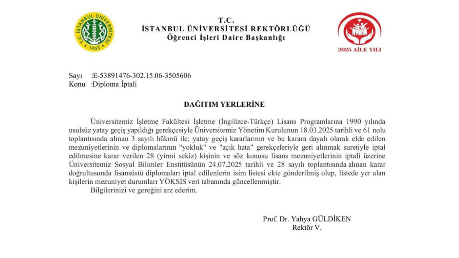 İmamoğlu ve 27 kişinin diplomaları iptal edilmişti |