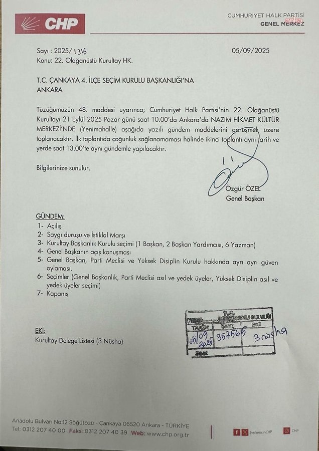 CHP olağanüstü kurultaya gidiyor