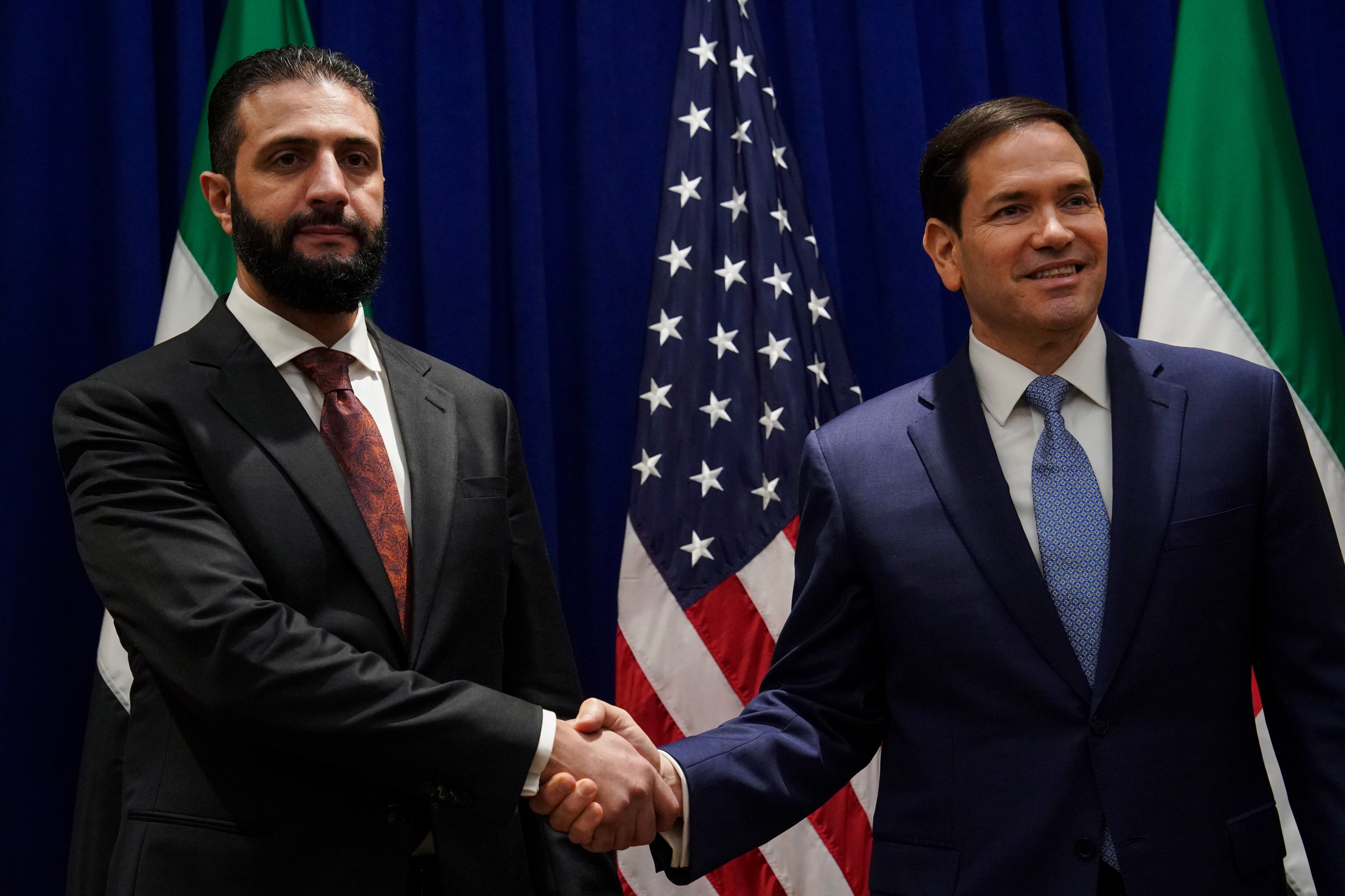 Suriye geçici hükümeti Cumhurbaşkanı Ahmed El Şara, ABD Dışişleri Bakanı Marco Rubio ile görüştü.