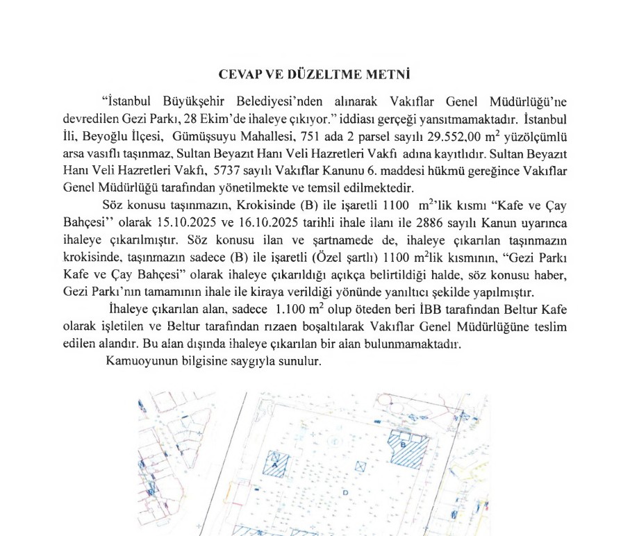 Cevap ve düzeltme metni |