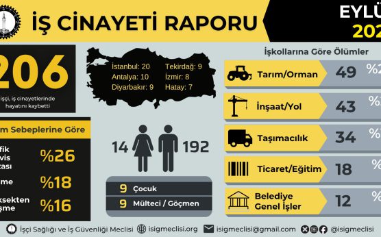 Yılın ilk 9 ayında bin 566 iş cinayeti |