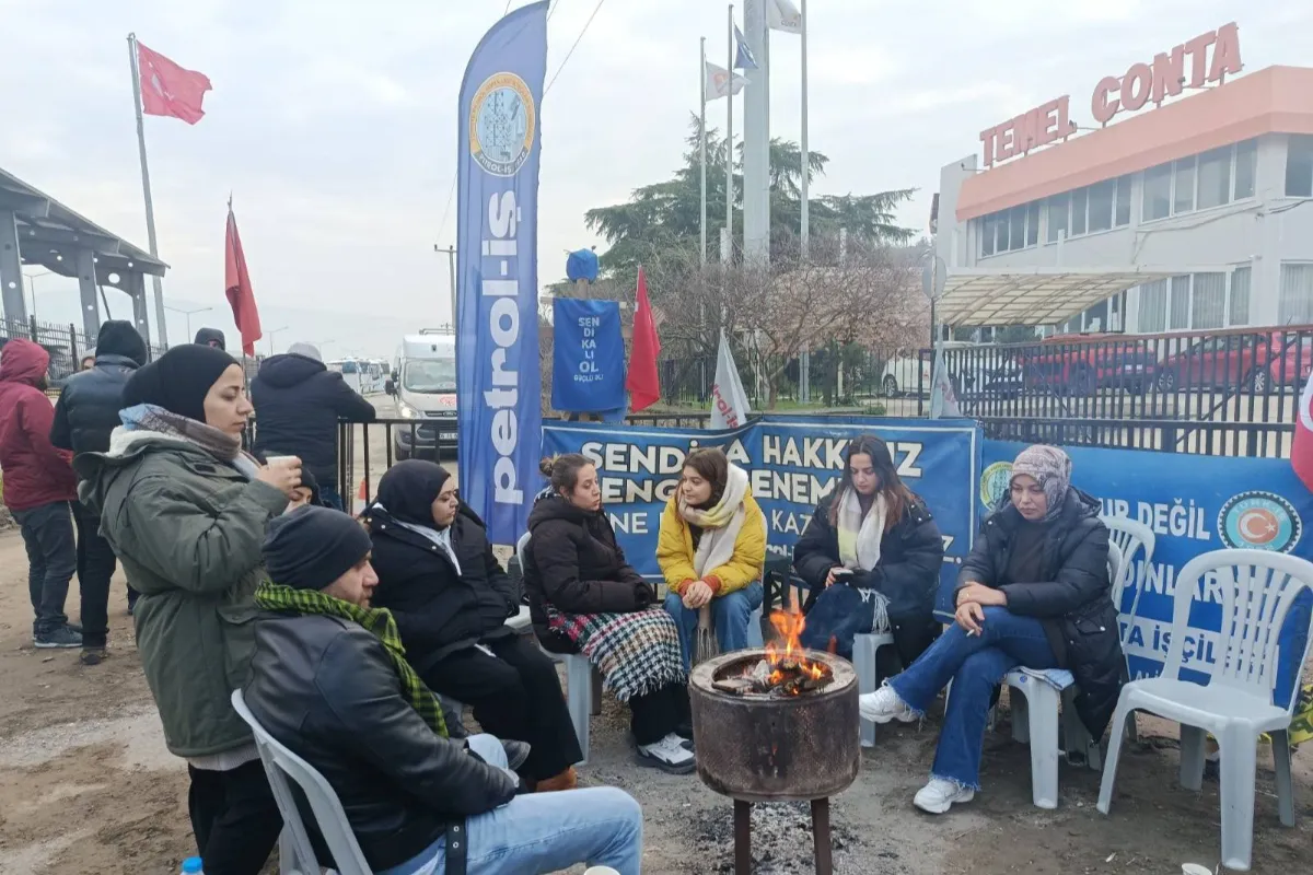 Grevdeki Temel Conta işçileri nöbete başladı l