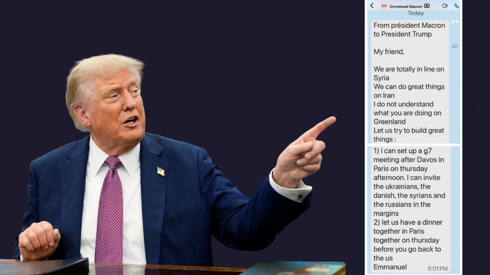 Trump, Macron’un özel mesajını paylaştı: