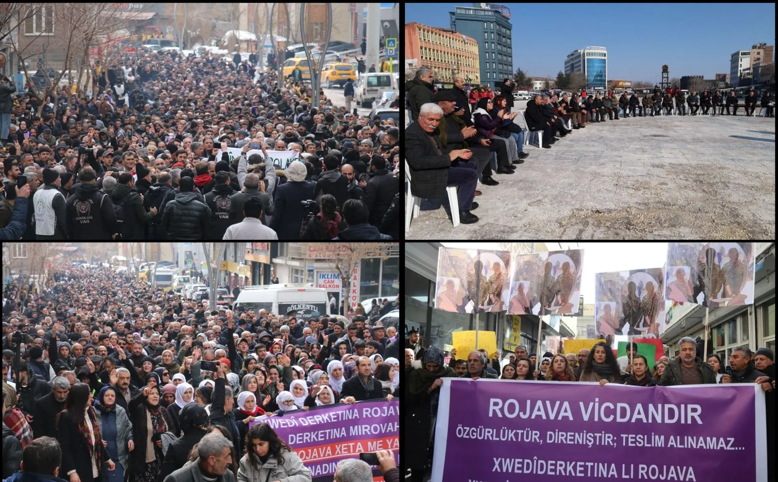 Kuşatma ve saldırılara karşı halk sokakta |