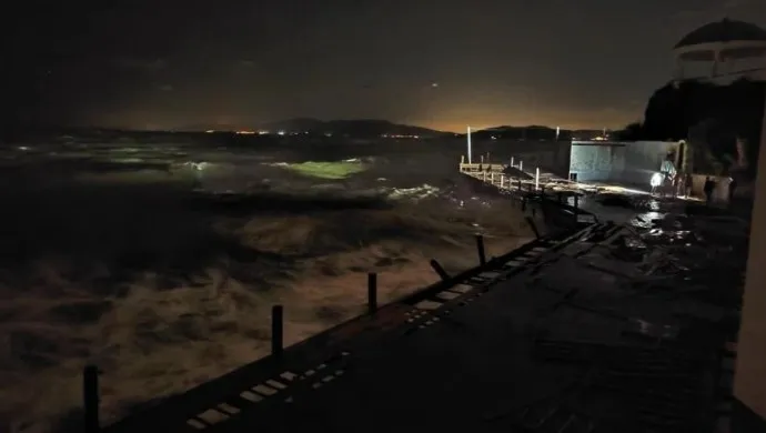 ‘Bakım onarım çalışması’ fırtınaya rağmen sürdürüldü |