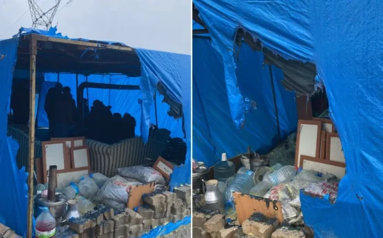 Şık Makas işçilerinin eylem çadırı yakıldı l