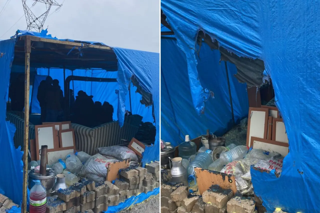 Şık Makas işçilerinin eylem çadırı yakıldı l